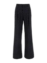 Etro Embroidered Wool Blend Pant In Multicolor