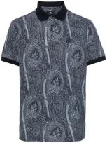 Etro Poloshirt Mit Paisley-print In Blue