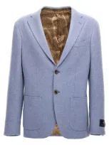 Etro Wool And Cashmere Blazer In Blue