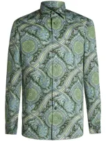 Etro Paisley-print Cotton Shirt In Grün