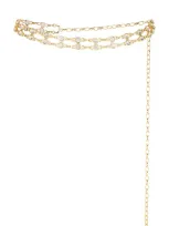 Ettika Double Crystal Chain Link Belt In Metallic Gold