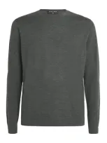 Falke Virgin Wool Crew-neck Sweater In Green