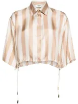 Fendi Pequin Blouse In Brown