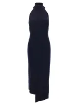 Fendi Navy Blue Wool Midi Dress