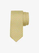 Ferragamo Terrier-print Silk Tie In Yellow