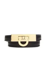 Ferragamo Salvatore  Gancini Double Twist Bracelet - Mis 15 Accessories In Black