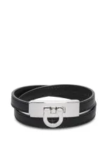 Ferragamo Gancini Double-loop Bracelet In Black