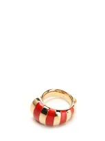 Ferragamo Rounded Band Ring In Red