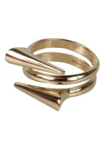 Ferragamo Gold Gancini Point Ring In 001 Oro 50