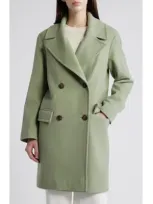 Fleurette Juliet Double Breasted Wool Coat In Mojito