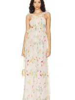 For Love & Lemons Abby Maxi Dress In Multi