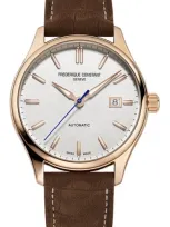 Frederique Constant Classics Index Automatic Leather Strap Watch, 40mm In Rose Goldone