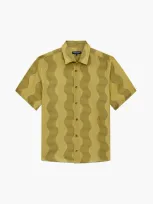 Frescobol Carioca Castro Cabana Linen Shirt In Lemon & Spinach