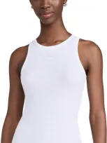 Ganni Soft Cotton Rib Tank Top In White