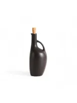 Gharyan Stoneware Olive Oil Bottle Canard In Black