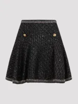 Giambattista Valli Metallic Tweed Sweater Skirt In Black