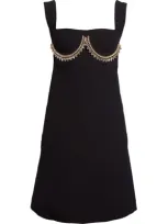 Giambattista Valli Crystal Bustier Minidress In Black