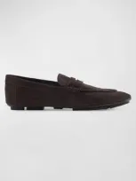 Giorgio Armani Official Store Suede Loafers In Brown