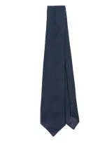 Giorgio Armani Striped Tie In Blue