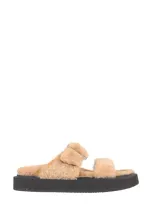 Giuseppe Zanotti Shearling Sandals In Brown