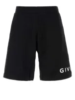 Givenchy Cotton Shorts With Side And Rear Logo Print In Black