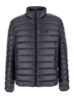 Givenchy Black High Neck Down Jacket With Logo Detail In Tech Fabric Man