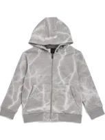 Givenchy Kids' Cotton Lightning Print Hoodie In Grey