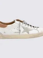 Golden Goose Super-stars Sneakers With Brown Heel Tab In White Ice Brown