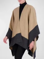 Gorski Select Reversible Wool Cape In Neutral