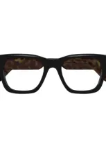 Gucci Gg1669o Linea Lettering 005 Black Havana Glasses In Marrone