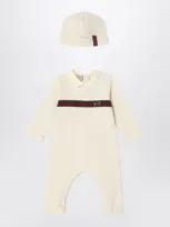 Gucci Two-piece Set In White Plush Cotton Jersey In Neutral