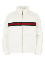 Gucci Twill Bomber Jacket In White