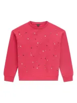 Guess Kids' Crystal-embellished Sweatshirt In Rosa