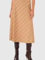 Halogenr Halogen(r) A-line Crepe Midi Skirt In Tannin Brown