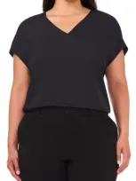 Halogenr Halogen(r) Short Sleeve Satin Shell In Rich Black