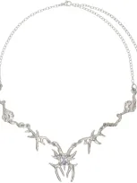 Harlot Hands Ssense Exclusive Silver Elain Butterfly Necklace