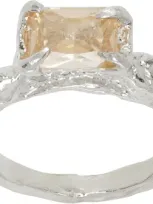 Harlot Hands Ssense Exclusive Silver Respair Ring In Peach