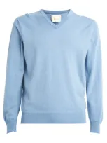 Harrods Cashmere V-neck Sweater In Blue