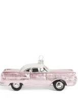 Harrods Glass Just Married Car Ornament In Pink