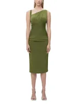 Herve Leger Ingrid Bandage-waist Sleeveless Asymmetric Dress In Meadow