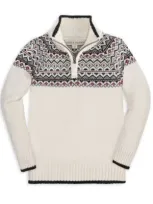 Hope & Henry Boys' Organic Half Zip Ski Sweater, Kids In Ivory City Fair Isle