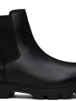 Hugo Boss Black Leather Chelsea Boots In 001-black