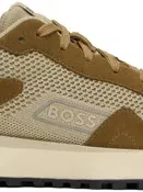 Hugo Boss Brown Mixed Material Sneakers In 240-open Brown