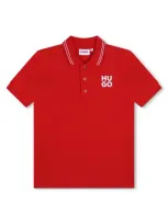 Hugo Kids' Logo-print Polo Shirt In Red