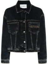 Iceberg Denim Quilted Jacket In Black