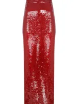 Ila Gigi Sequined Maxi Column Skirt In Red