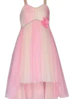 Iris & Ivy Kids' Sparkle Ombré High-low Party Dress In Coral