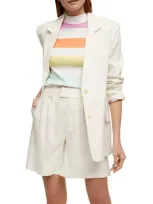 Isaac Mizrahi New York Oversize Blazer In Dogwood White