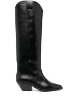 Isabel Marant Denvee Leather Knee-high Boot In Black