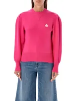 Isabel Marant Étoile Puff Sleeve Crew Neck Sweater In Pink